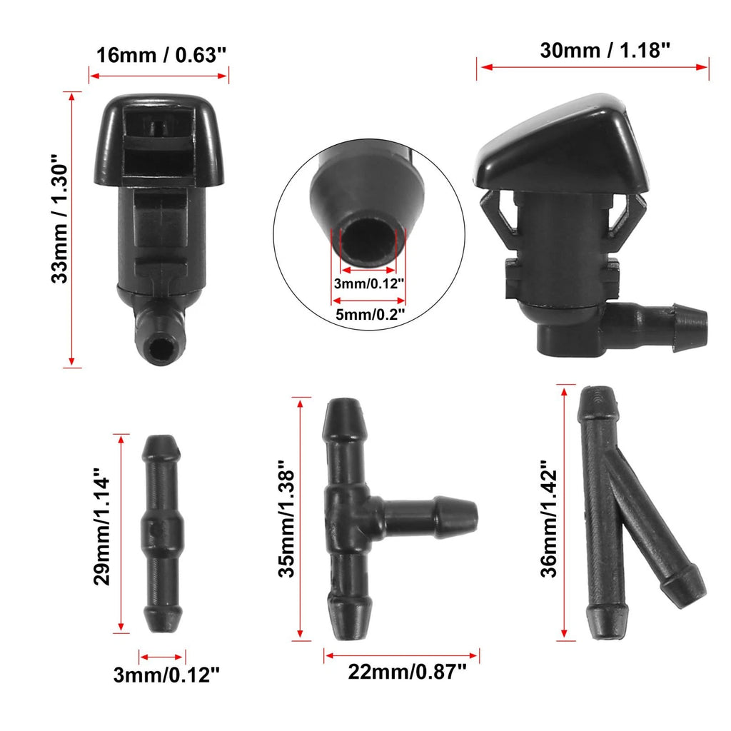 Front Windshield Washer Nozzles Kit 7C3Z17603A for Ford F250 F350 F450 F550 (2008–2010)