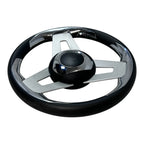 Uflex / Loredan Black & Chrome Aluminum Steering Wheel 13.75" for Universal