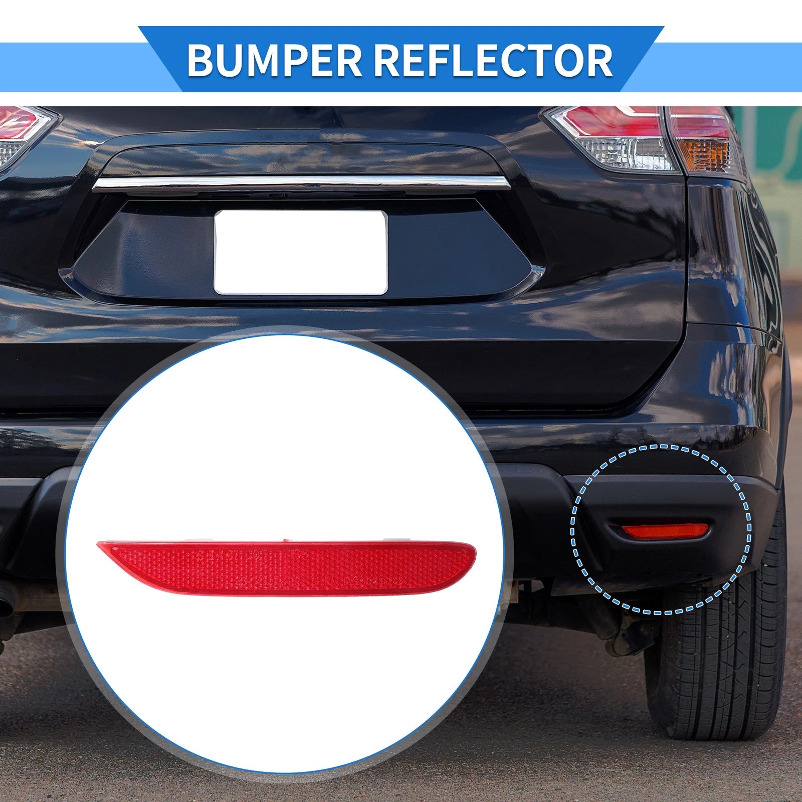 Rear Right Bumper Reflector No. 26560JJ90A/265606CA0A for Nissan Rogue (2014–2022)