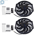 2X 12" Slim Electric Radiator Cooling Fan Mount Kit Universal