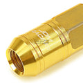 Set of 16 Open-End Aluminum Gold Lug Nuts + 4 Lock Nuts + Adapter M12x1.5