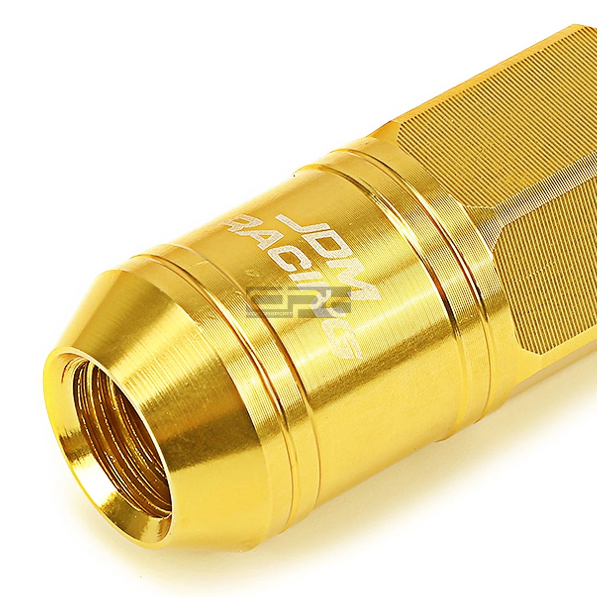 Set of 16 Open-End Aluminum Gold Lug Nuts + 4 Lock Nuts + Adapter M12x1.5