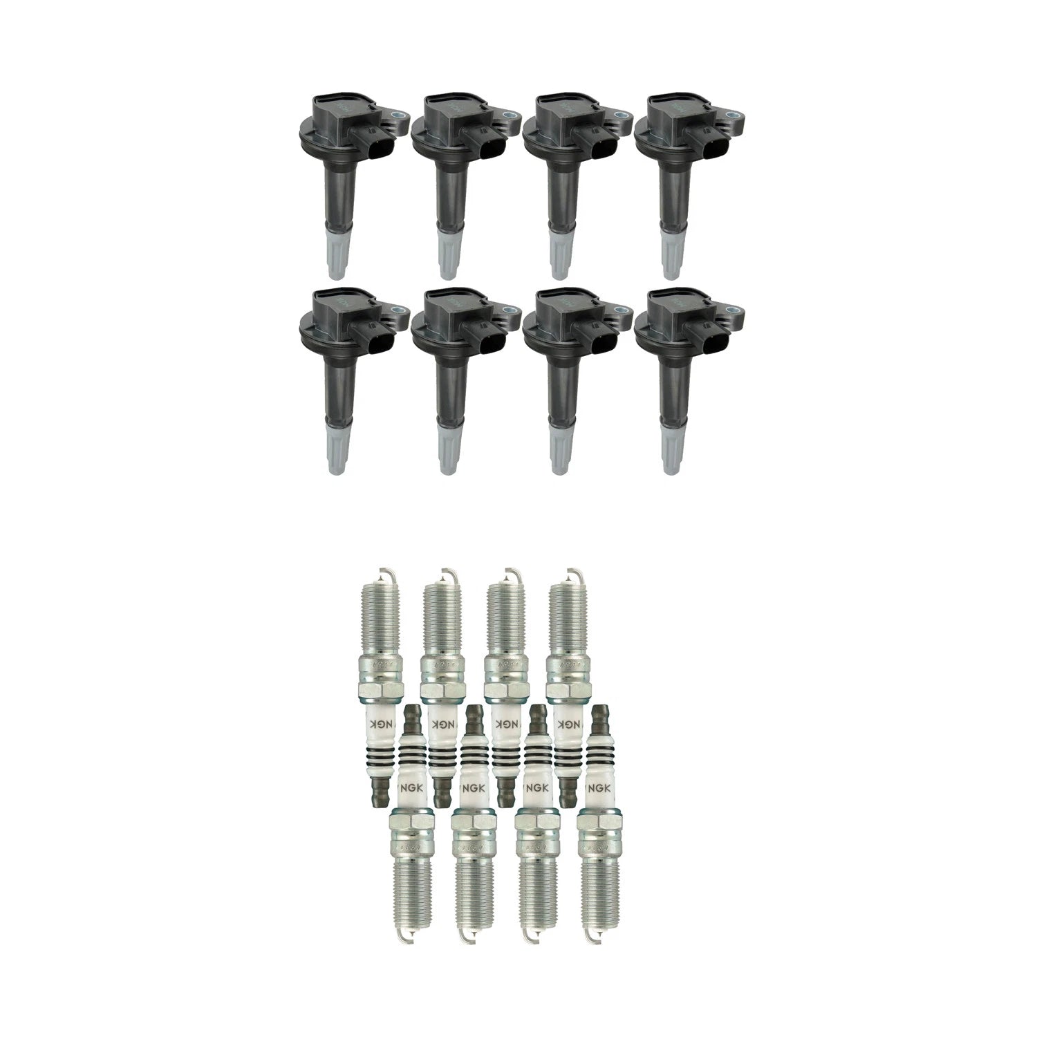 Set of 8 NGK Ignition Coils & Iridium Spark Plugs for Ford F-150, Mustang (2011–2021)