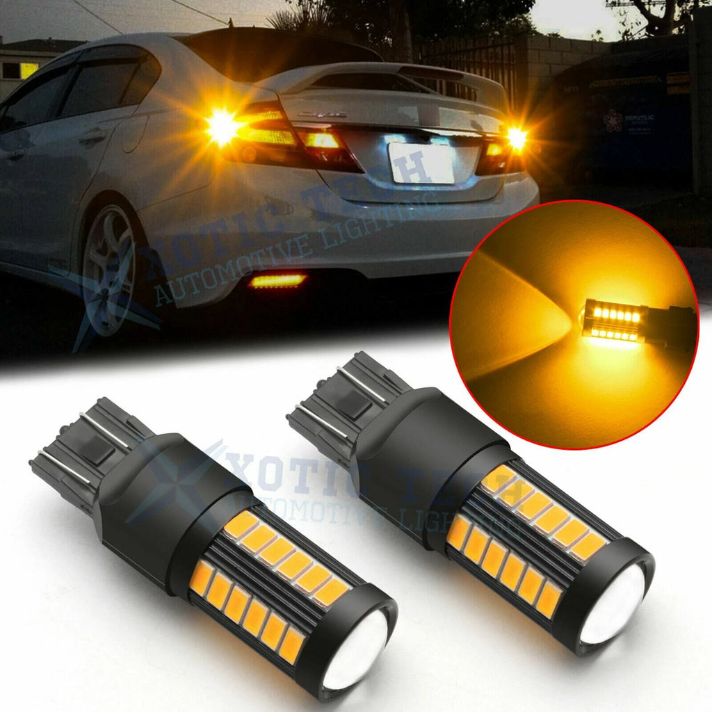 Amber LED Rear Turn Signal Light Bulbs for 2Pcs (7440–7444) (990–991)