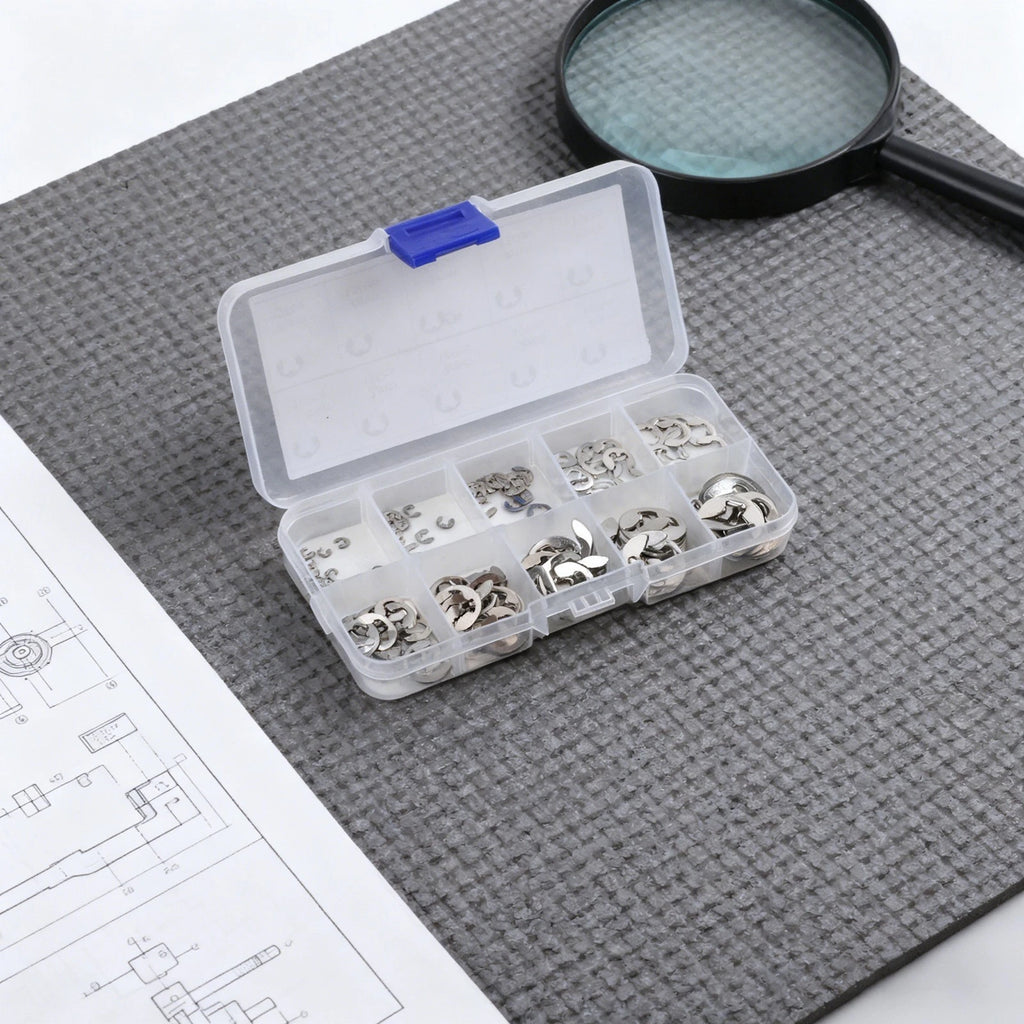 Set of 120 E Clips Circlips Stainless Steel Retaining Rings 1.5mm to 10mm