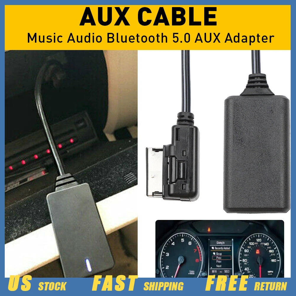 Bluetooth USB AUX Audio Cable Adapter for Audi A4 A5 A6 A8 Q7 (2000–2023)