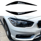 Headlight Eyelids Chrome Trim Cover ABS Black for BMW 1 Series (2015–2018)