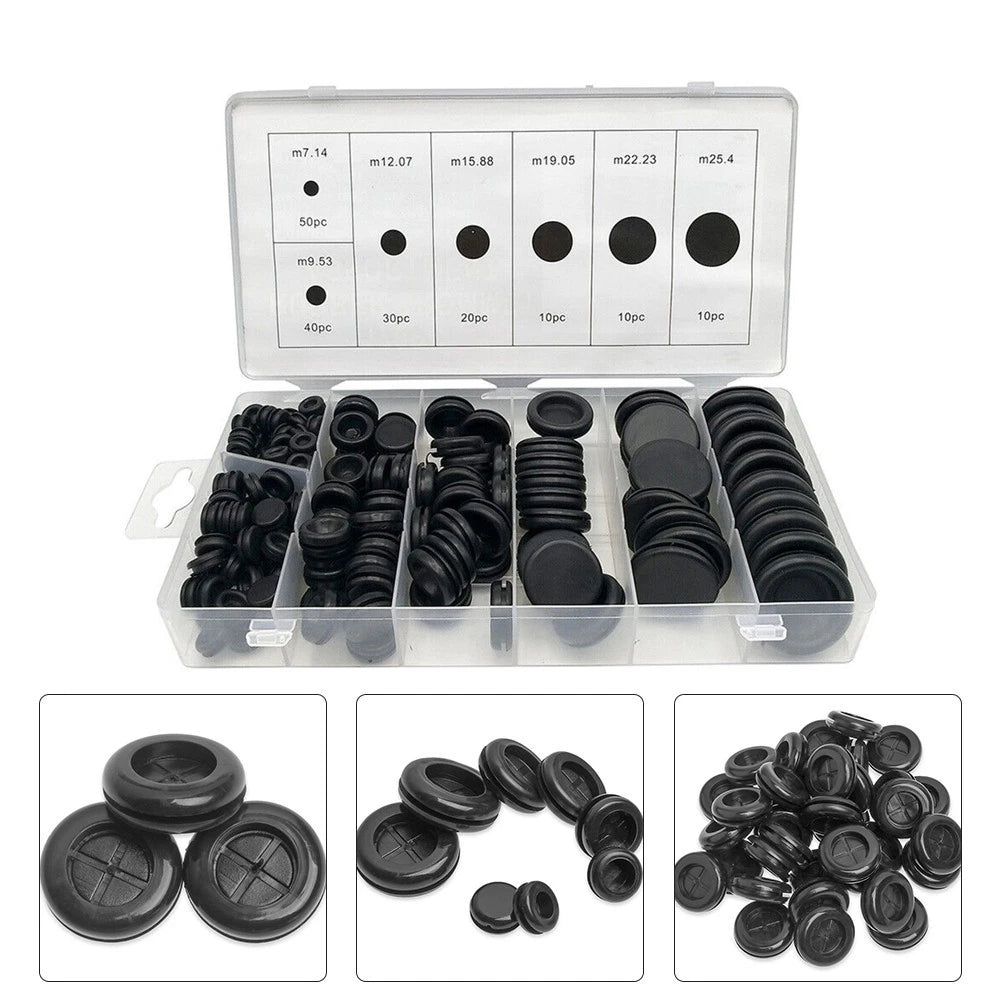 125 Pcs Rubber Grommet Coil Seal for Universal Applications