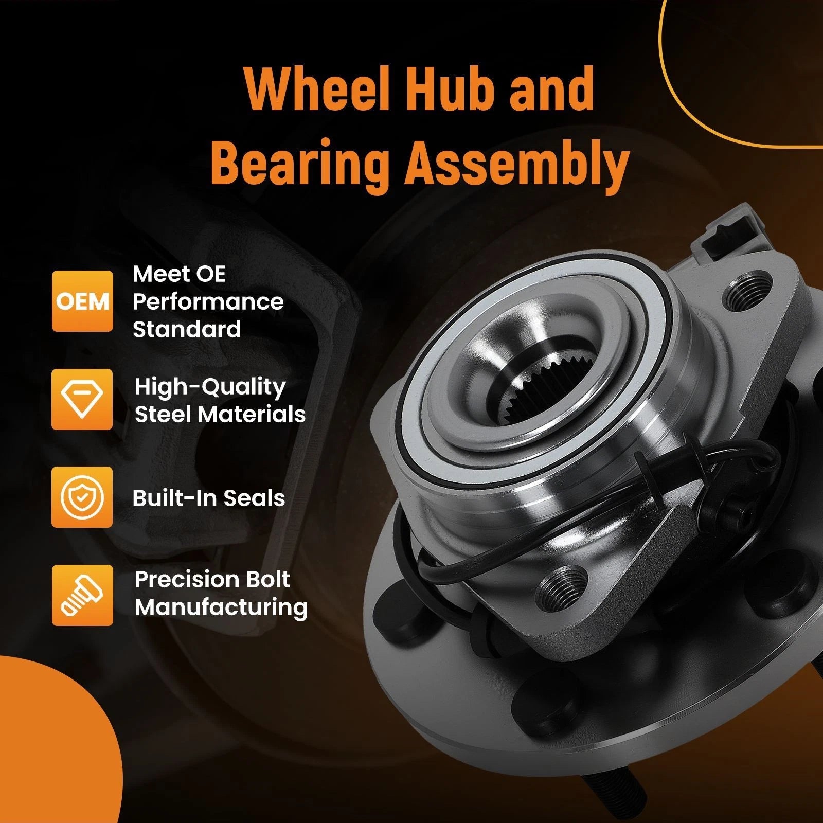 Set of 2 Front Wheel Hub Assemblies for Infiniti QX56 Titan 4WD (2008–2012)