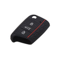 Black Silicone 3 Button Remote Key Cover Case for Volkswagen Skoda (609876849432)