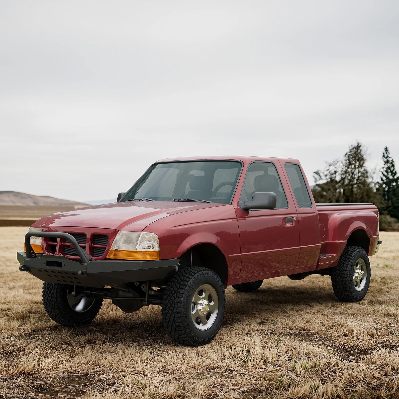 Modular Front Winch Bumper with Bull Bar for Ford Ranger (1998-2011)