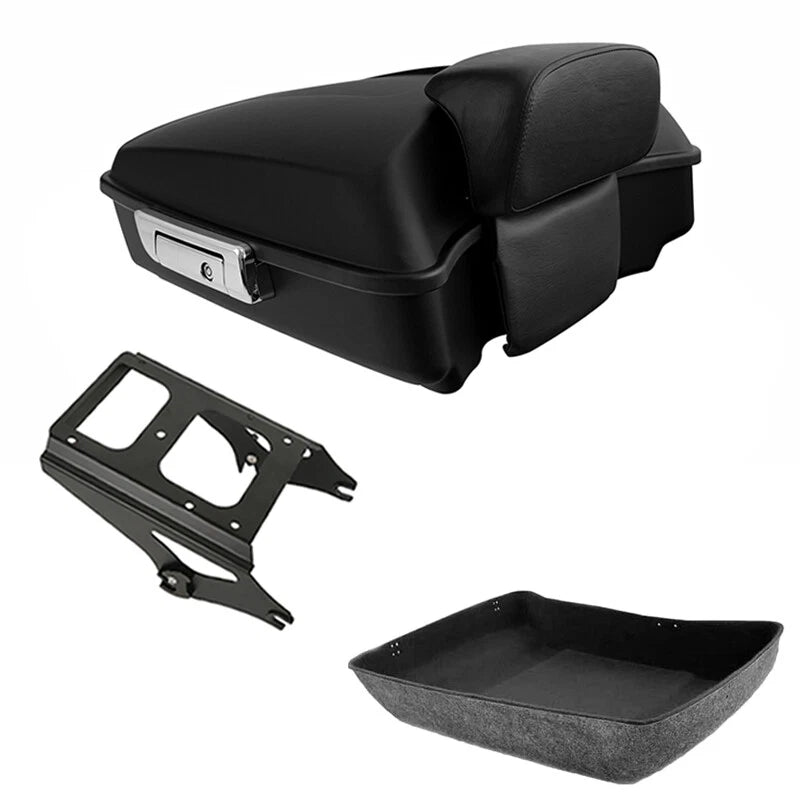 Chopped Trunk Mount Rack for Harley Tour Road Glide (2009–2013) - Matte Black