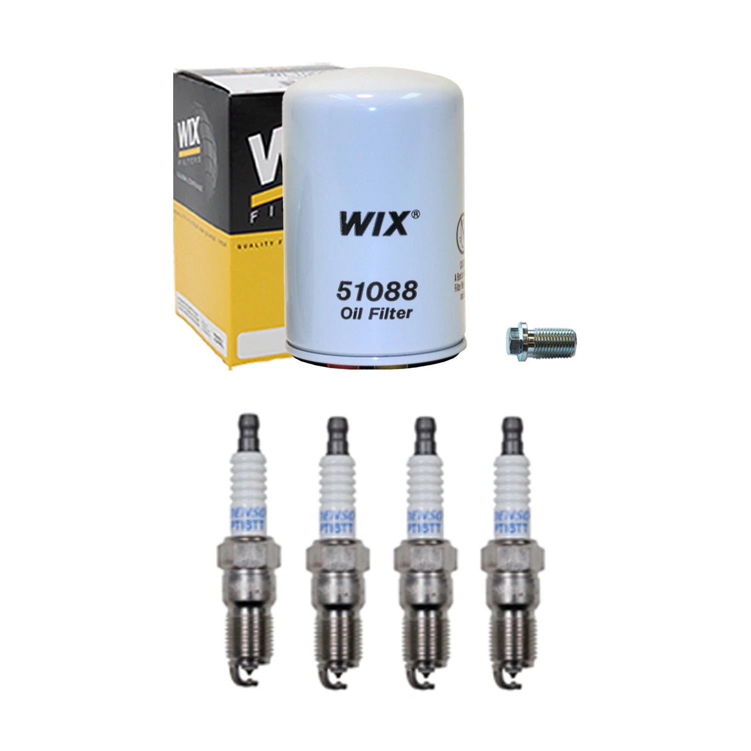 Wix Engine Oil Filter & Denso Spark Plugs Kit for Mercedes W201 190E (1982–1993)