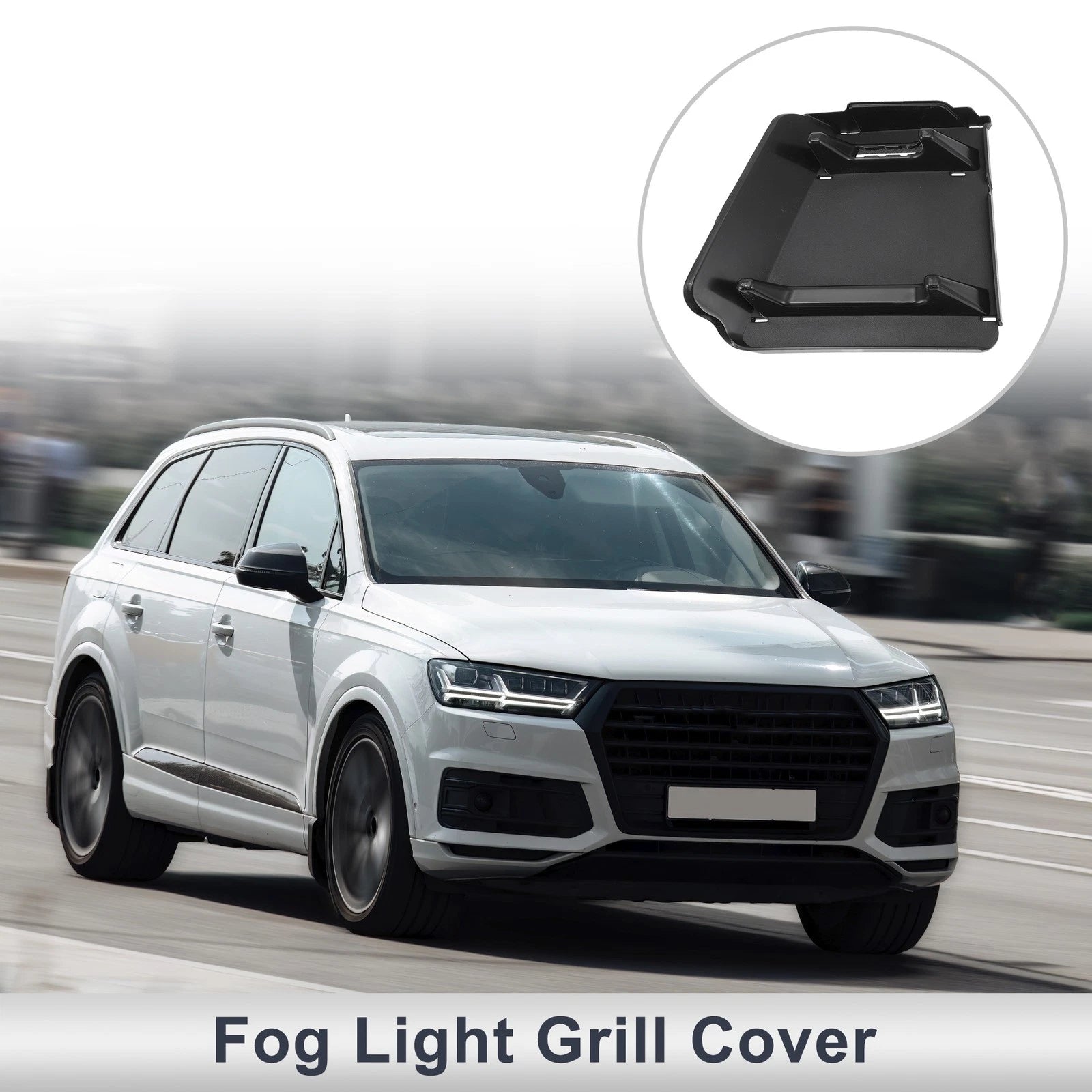1 Pc Fog Light Grill for Audi Q7 (2016–2019) ABS Black