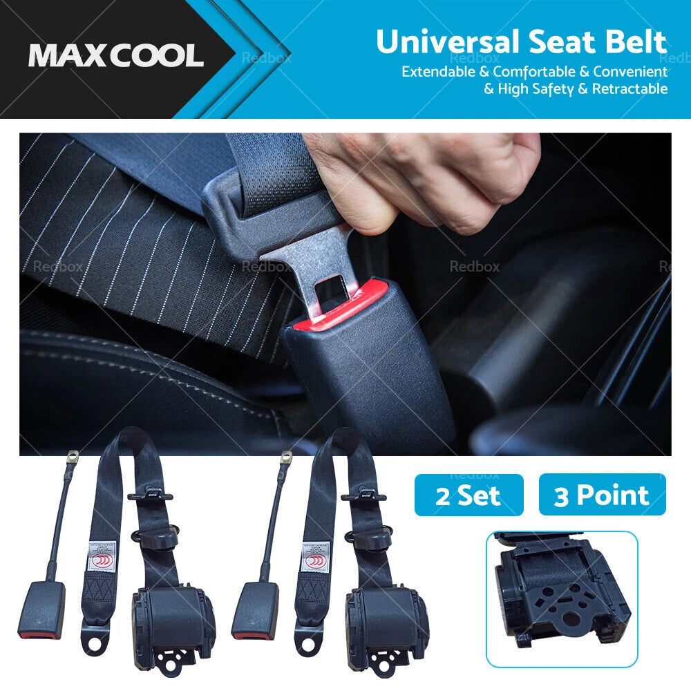 2 Sets 3 Point Retractable Safety Seat Belt for Holden Rodeo