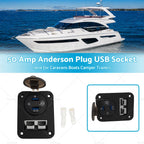 50 Amp Dual USB Socket Flush Mount QC 3.0 for Automotive