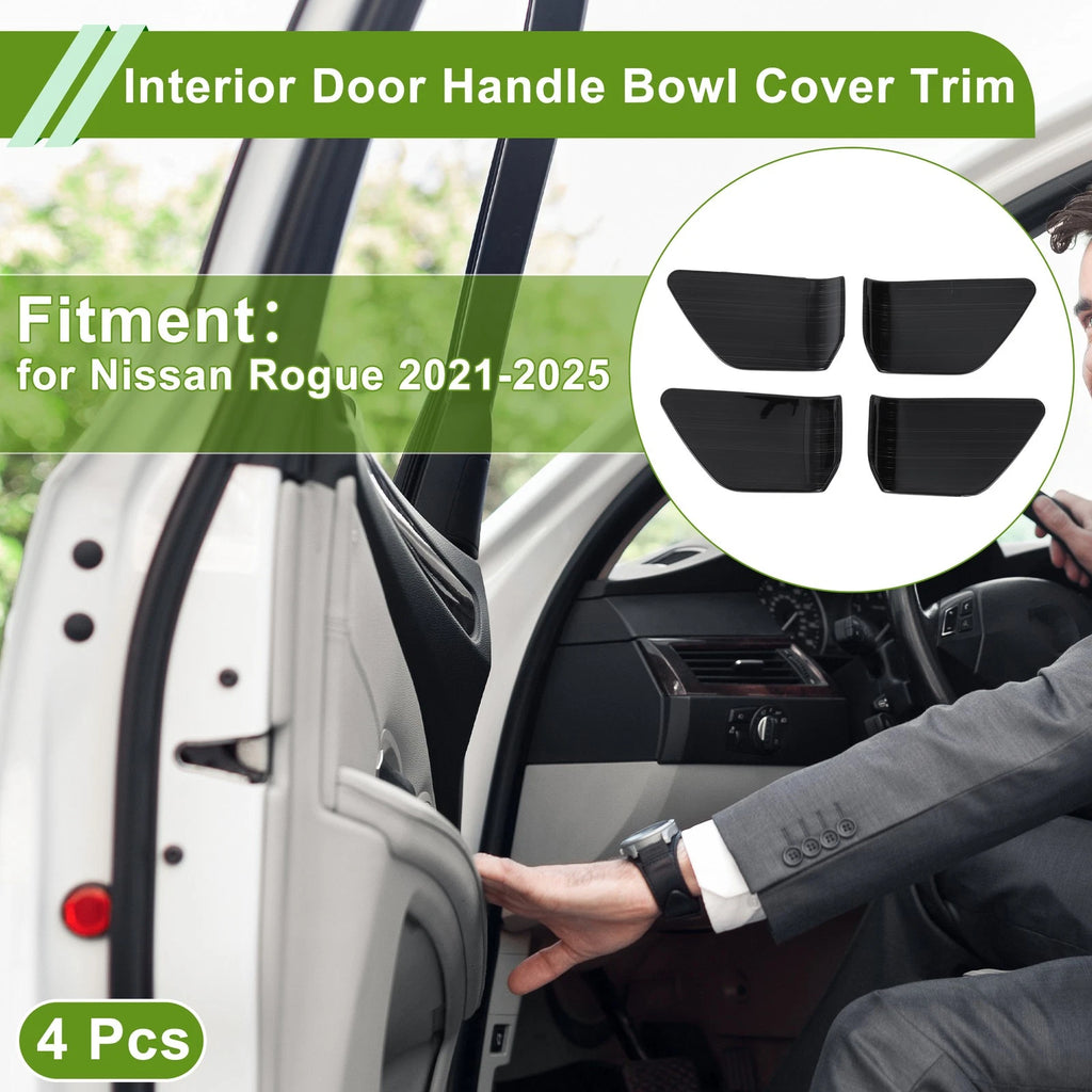 Interior Door Handle Bowl Cover Trim for Nissan Rogue (2021–2025) Black