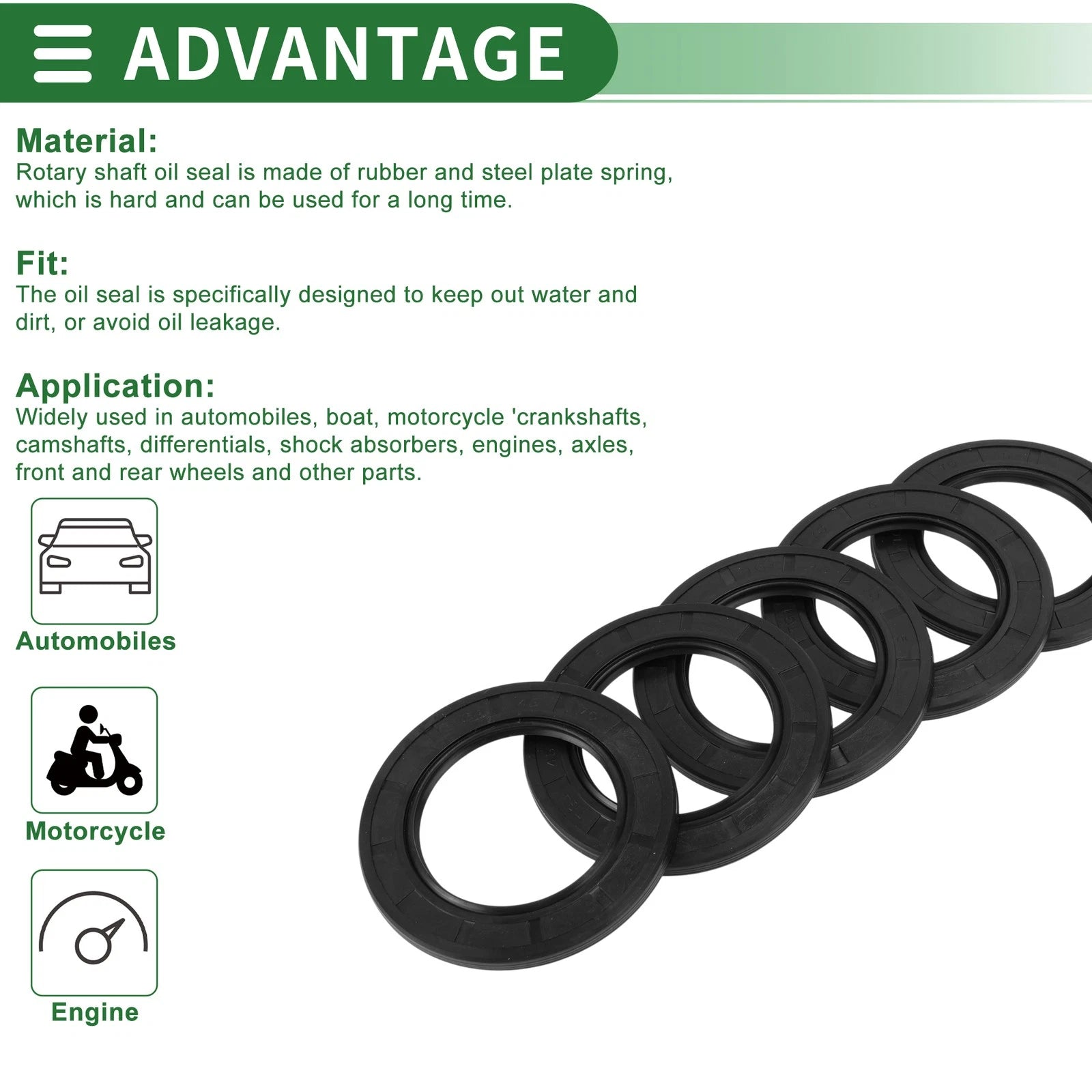 Oil Seal   - NBR Rubber 45x70x5mm High Pressure