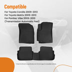 All Weather Floor Mats for Toyota Corolla (2009–2013) TPE Floor Liners