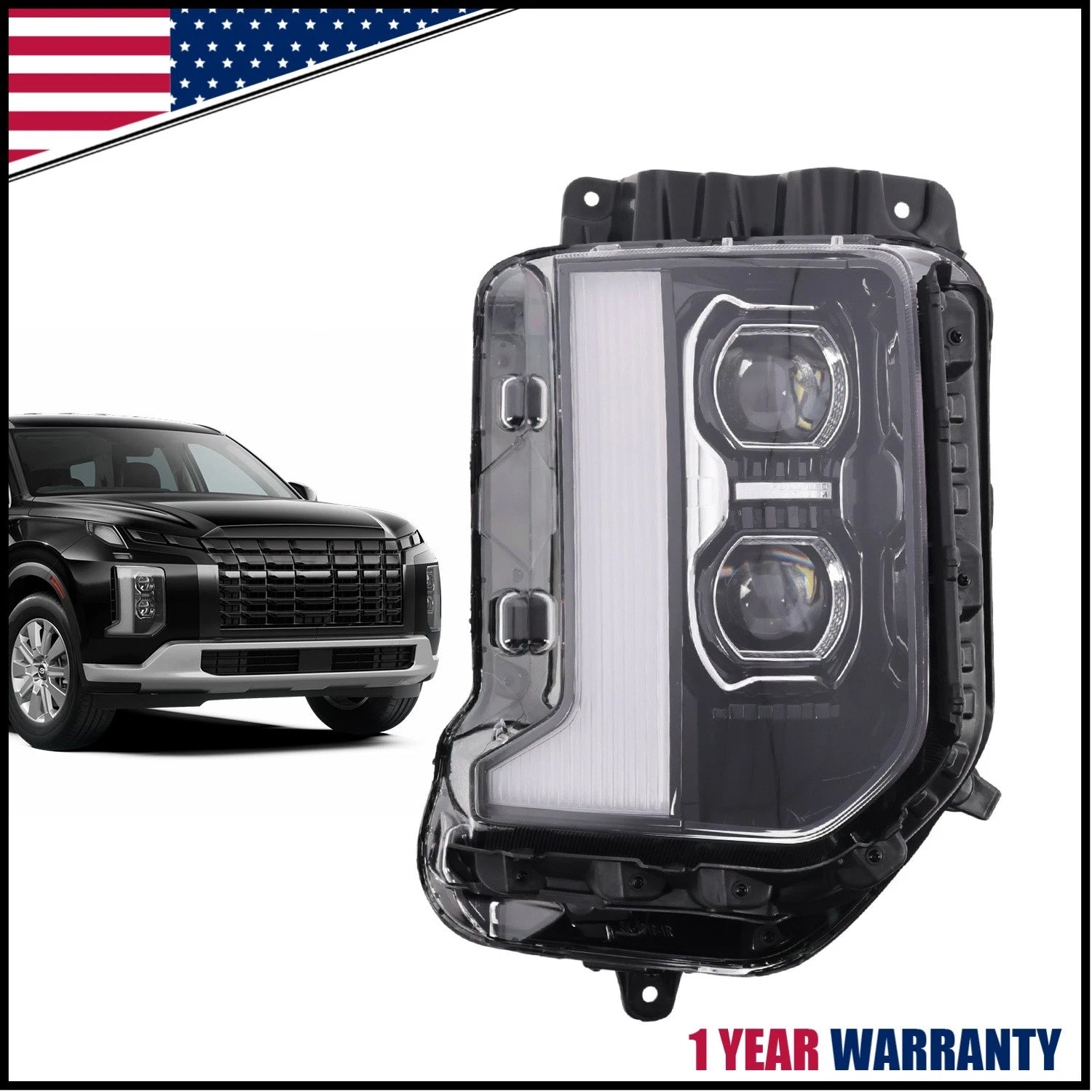 Right Passenger LED Headlight with DRL for Hyundai Palisade (2023–2025) 92102-S8610