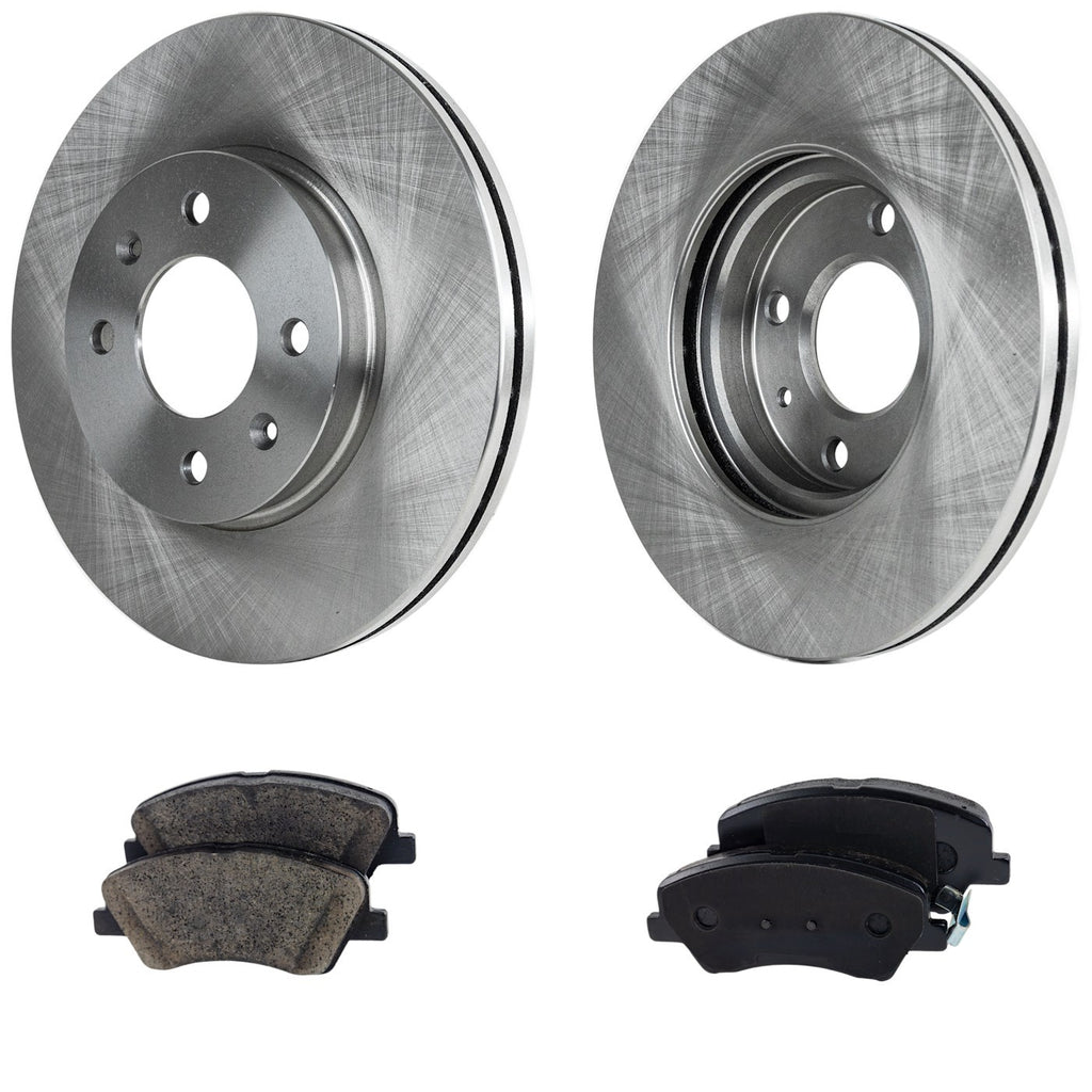 Brake Disc Rotors and Pads Kit for Kia Rio (2018)