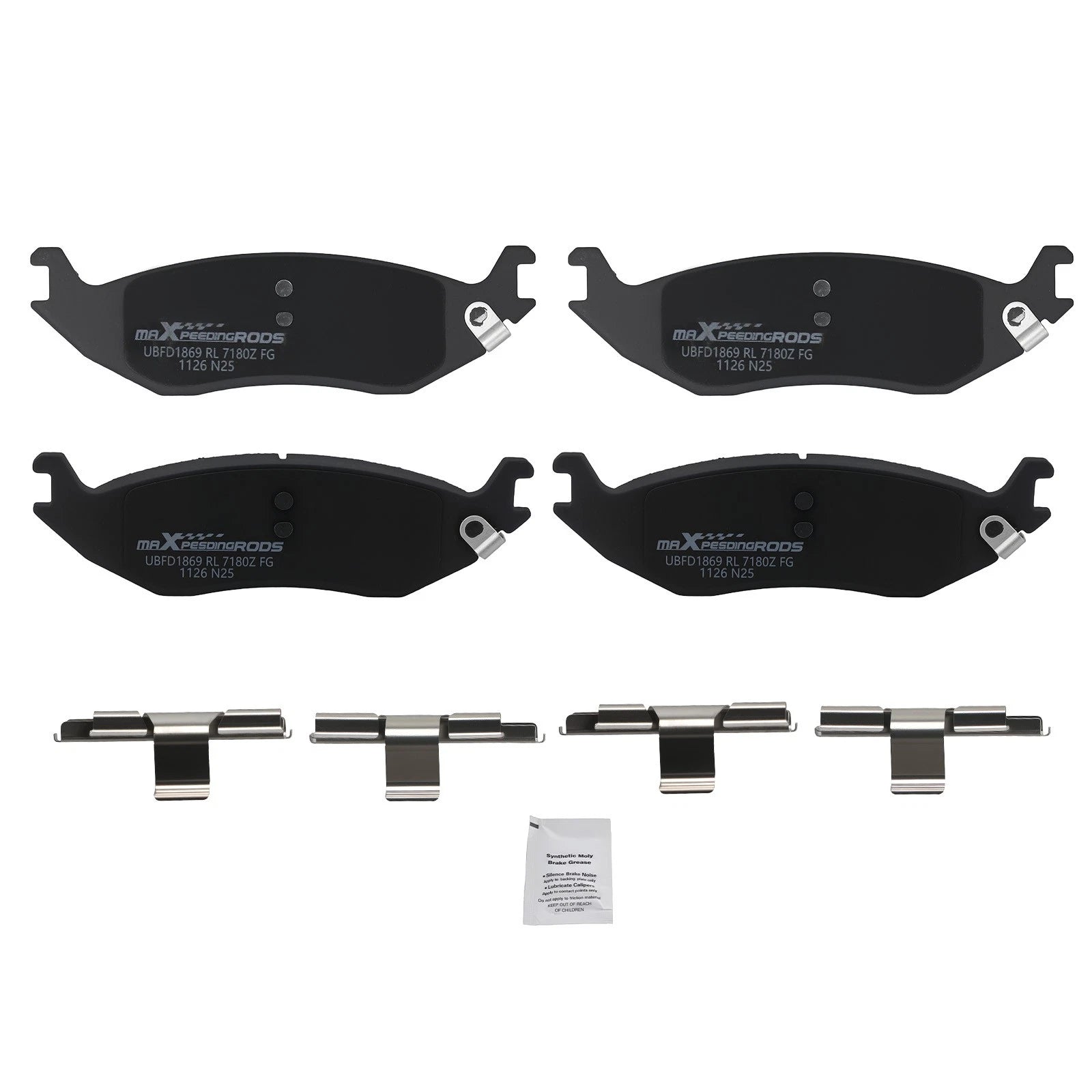 Set of 4 Rear Ceramic Brake Pads for Dodge Ram 1500 (2002-2006)