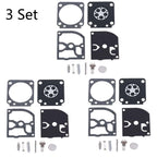 Set of 3 Carburetor Repair Kits for ZAMA RB-129 C1M-W26A C1M-W26B C1M-W26C