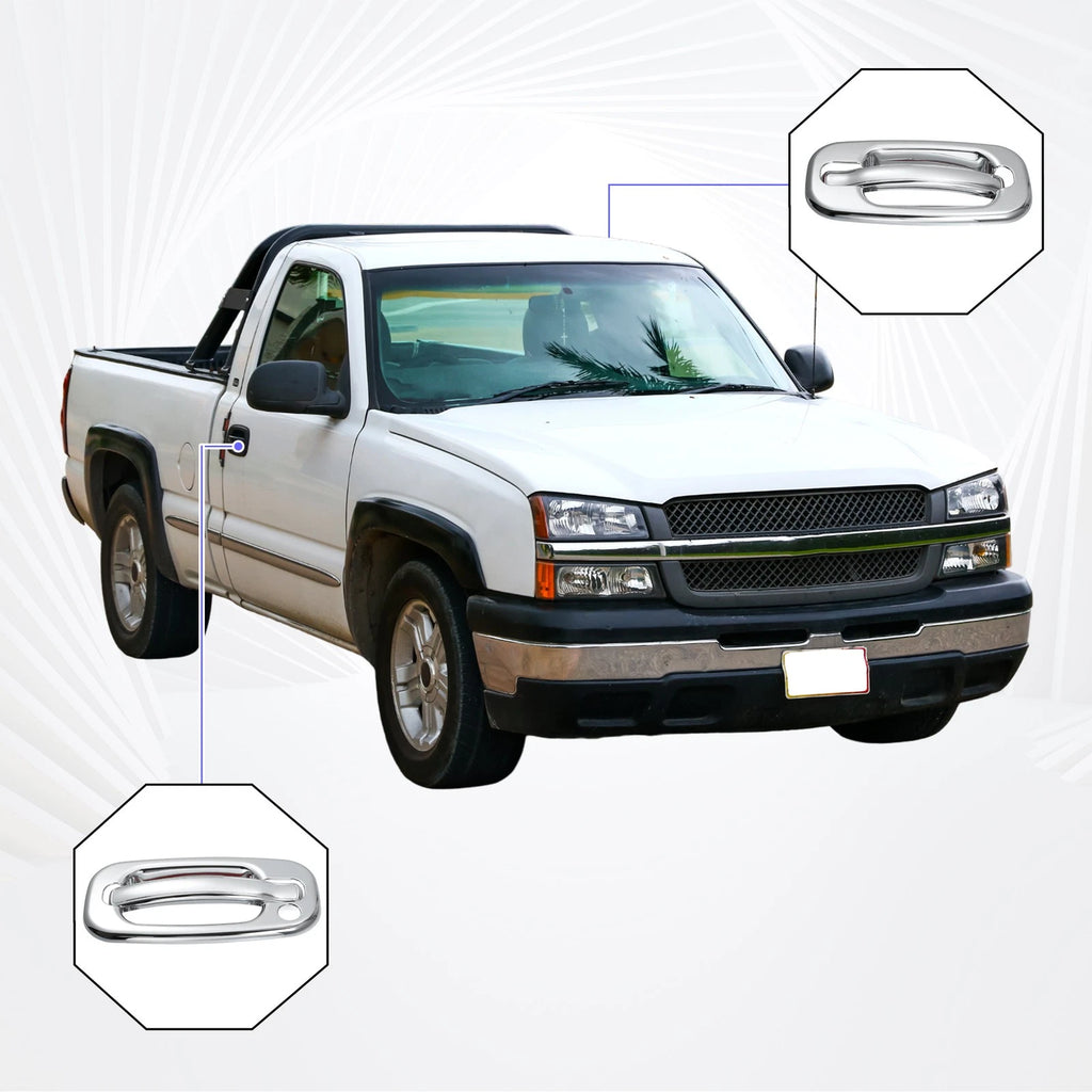 1 Pair Exterior Door Handle Cover for Chevrolet Tahoe (2000–2006) 1 Keyhole
