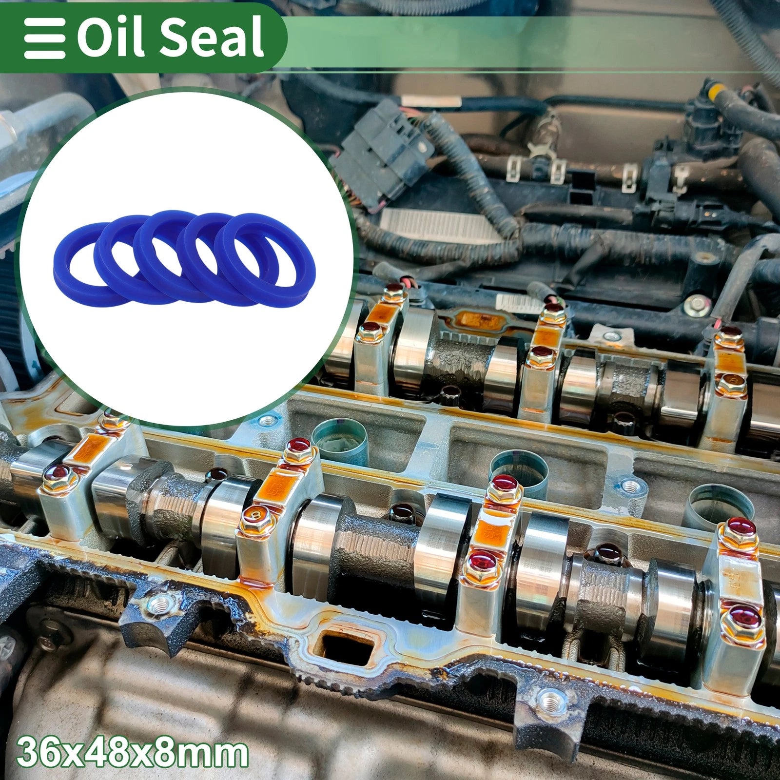 Set of 5 Oil Seal Ring 36x48x8mm for Rotary Shaft (High Pressure)