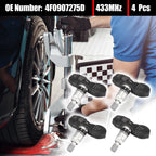 Set of 4 Tire Pressure Sensors 433MHz 4F0907275D for Volkswagen Touareg (2011–2014)