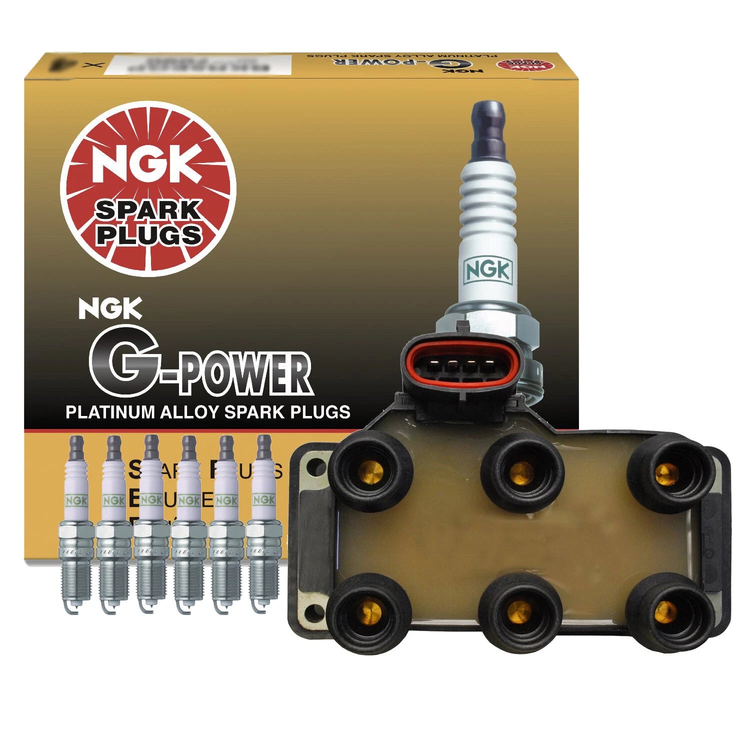 Set of 6 Denso COP Ignition Coils & NGK G-Power Spark Plugs for Ford Mercury
