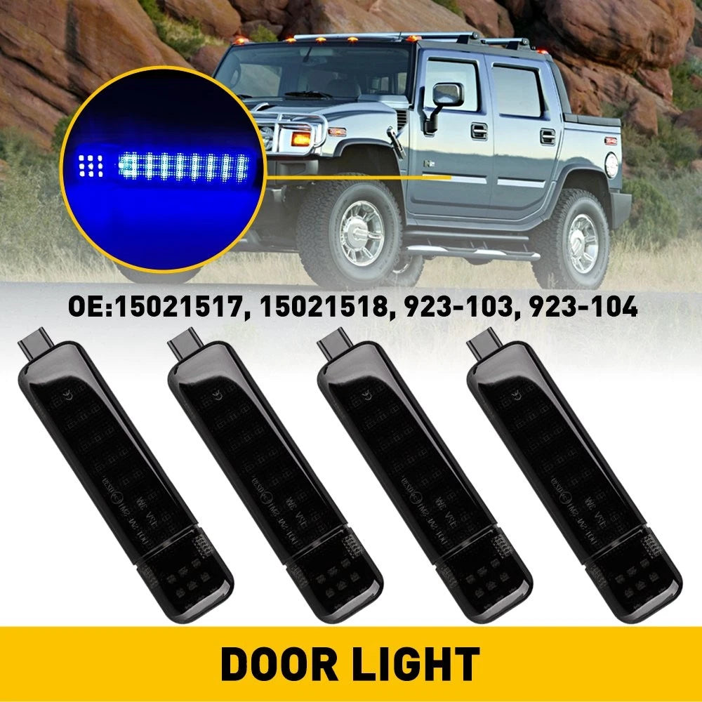 4X Blue LED Door Courtesy Light for Chevy Silverado GMC Sierra 1500 (1999–2006)