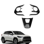 Set of 3 Carbon Fiber Steering Wheel Frame Cover Trim for Toyota Corolla (2019–2022)