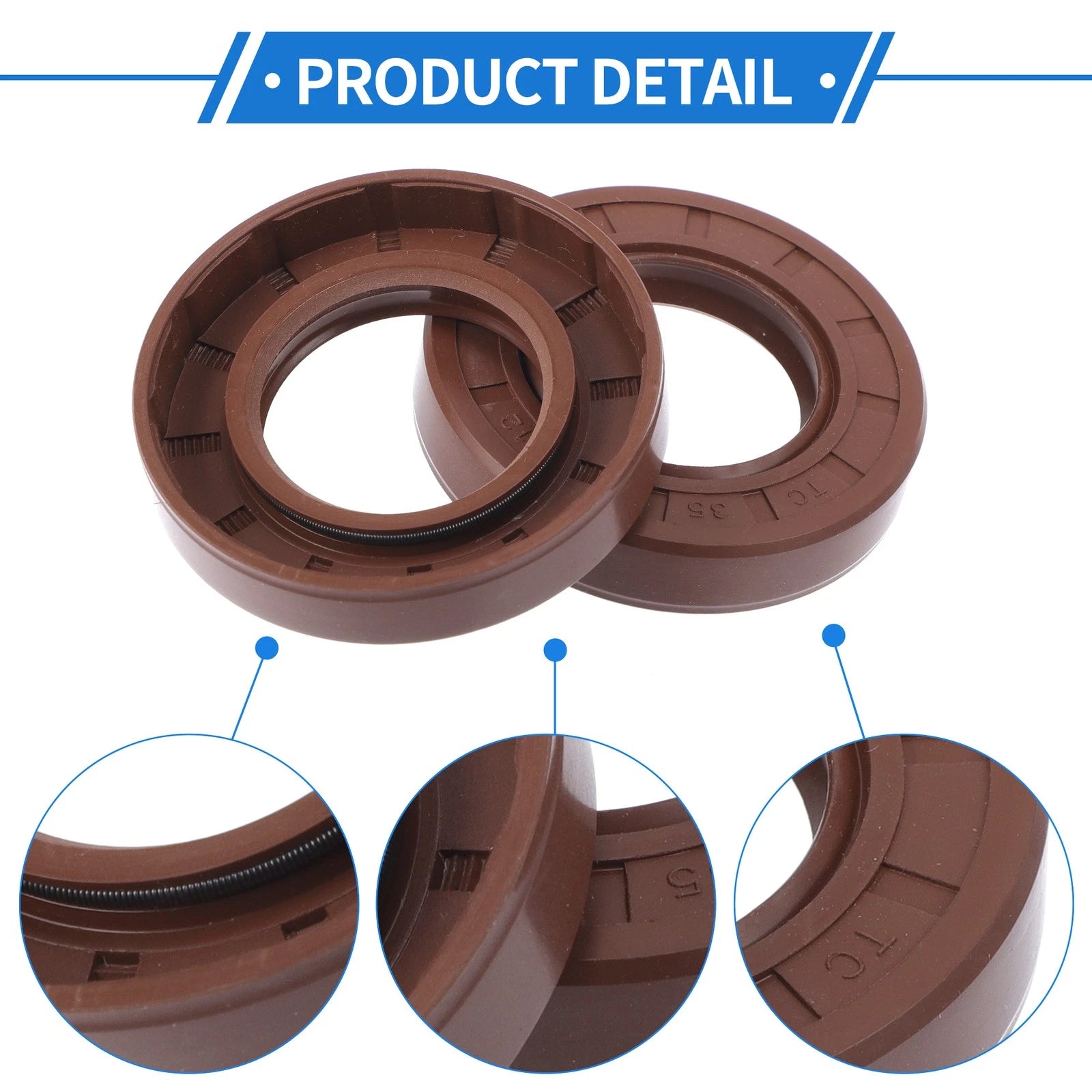 2X Oil Seal Rotary Shaft Seal for Various Models (35x62x12mm) FKM Rubber