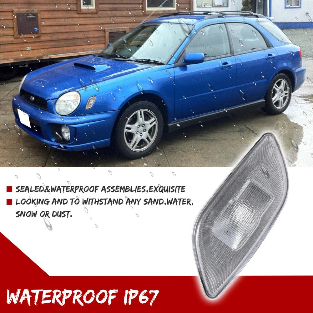 Pair of Diamond Clear Front Side Marker Lights for Subaru Impreza WRX