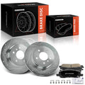 Set of 6 Rear Drilled Brake Rotors & Pads for Buick Lucerne Cadillac DTS