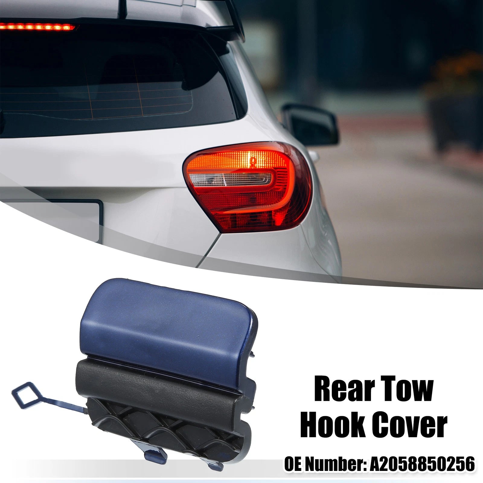 Rear Bumper Tow Hook Eye Hole Cover for Mercedes-Benz W205 (2015–2020) Blue 703820371878