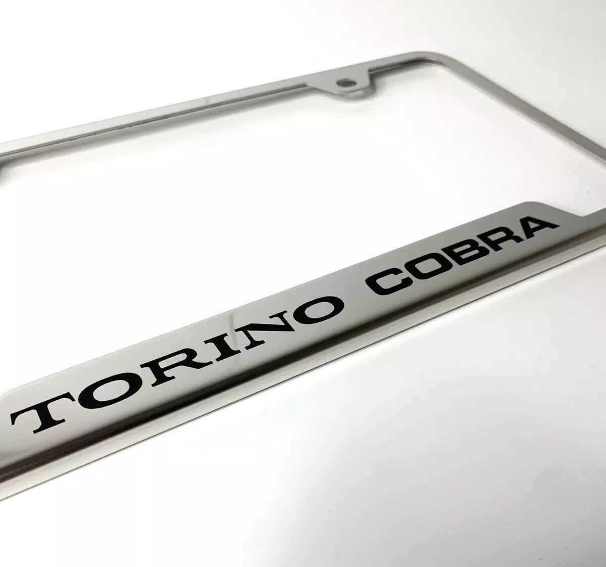 Chrome License Plate Frame with Laser Engraved Emblem for Ford Torino Cobra (1968–1971)