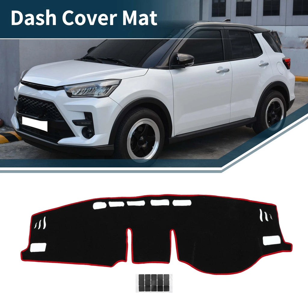 Dashboard Cover Mat for Toyota Raize A200A (2020–2023) Black Red Set