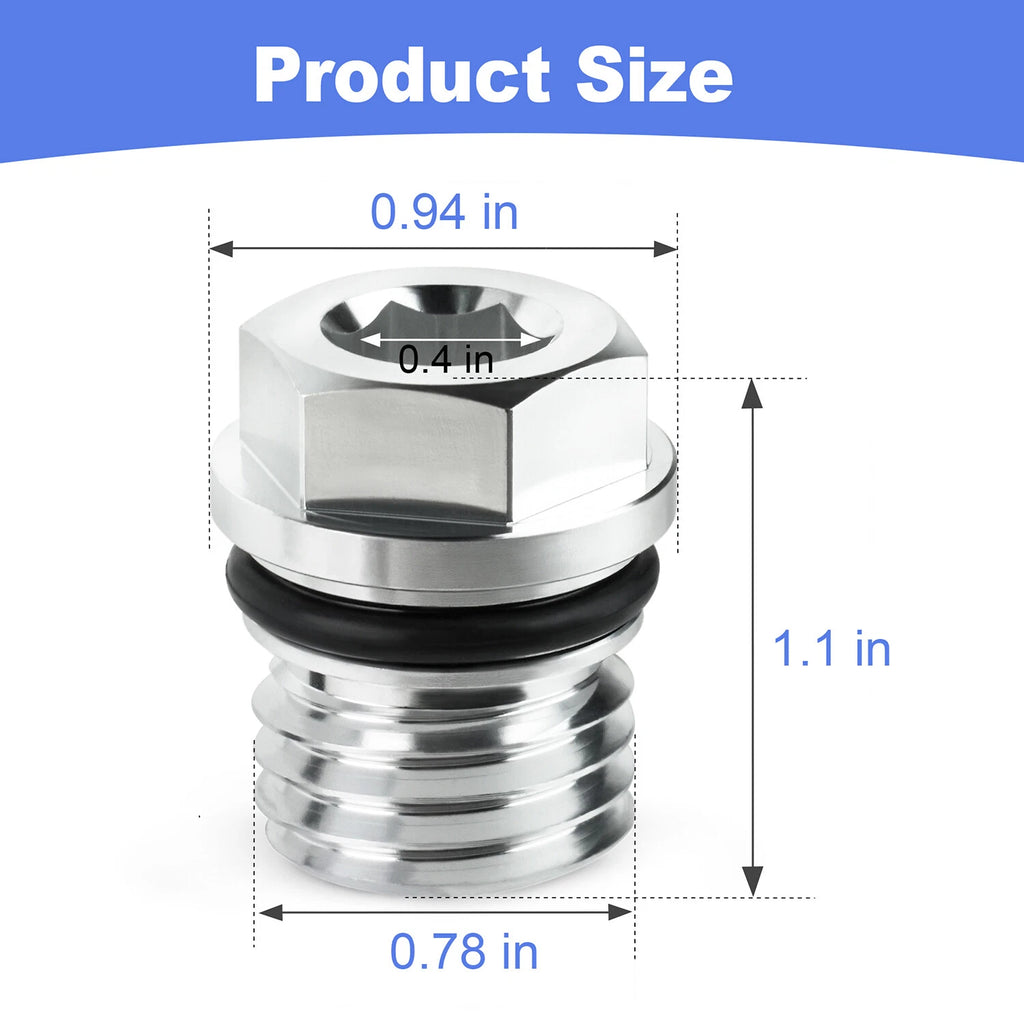 Aluminum Engine Oil Drain Plug w/O-Ring for FR600V, FR651V, FR691V, FR730V