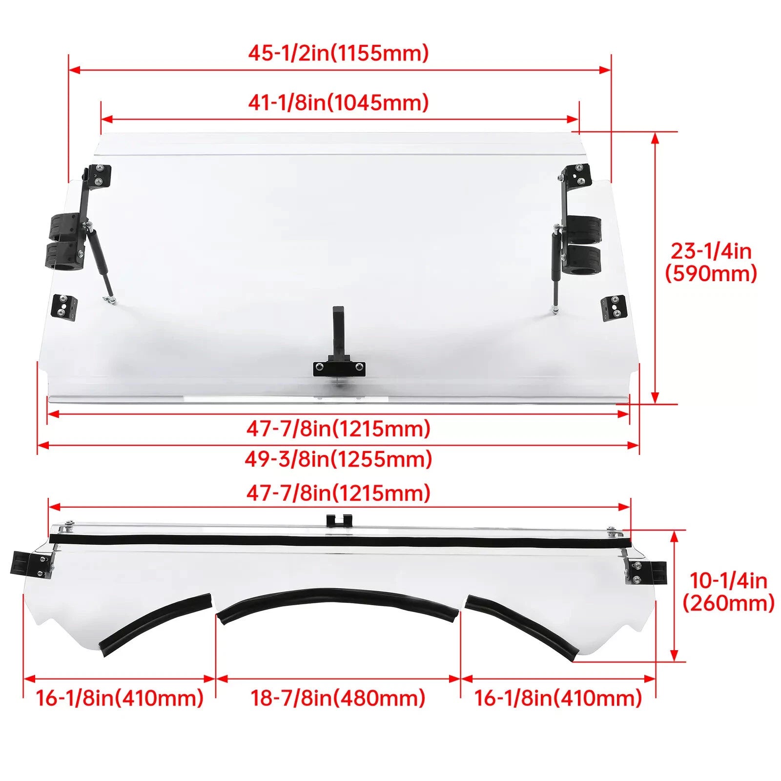 Clear Flip Windshield for Can-Am Maverick (2013–2018)
