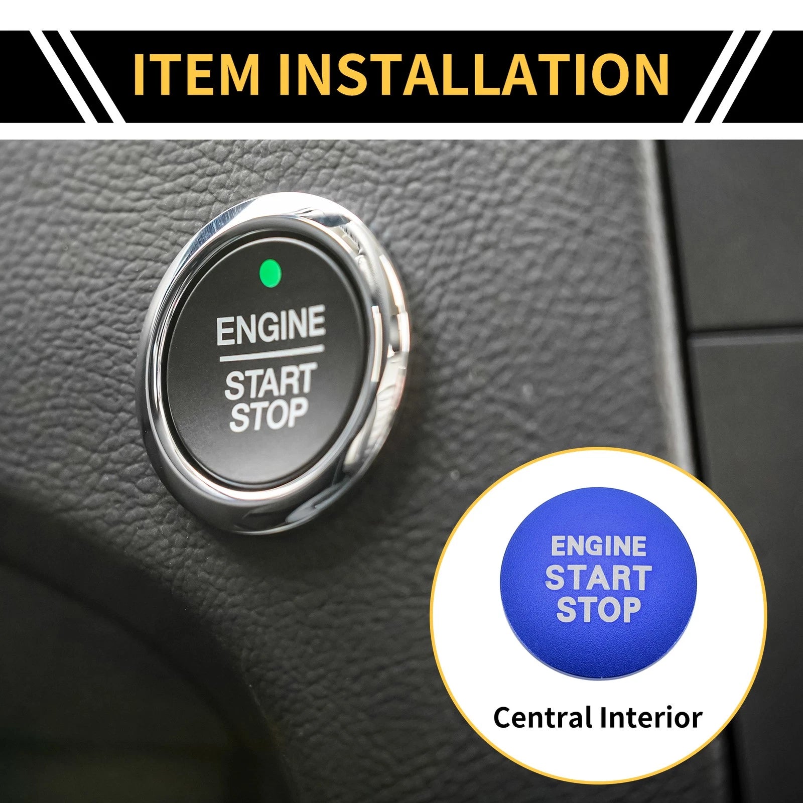 Engine Start Stop Button Switch Knob Cover for Toyota Tacoma (2016–2023) Blue