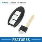 2X Keyless Entry Remote Fob Shell Case for Nissan Juke (2011–2017)