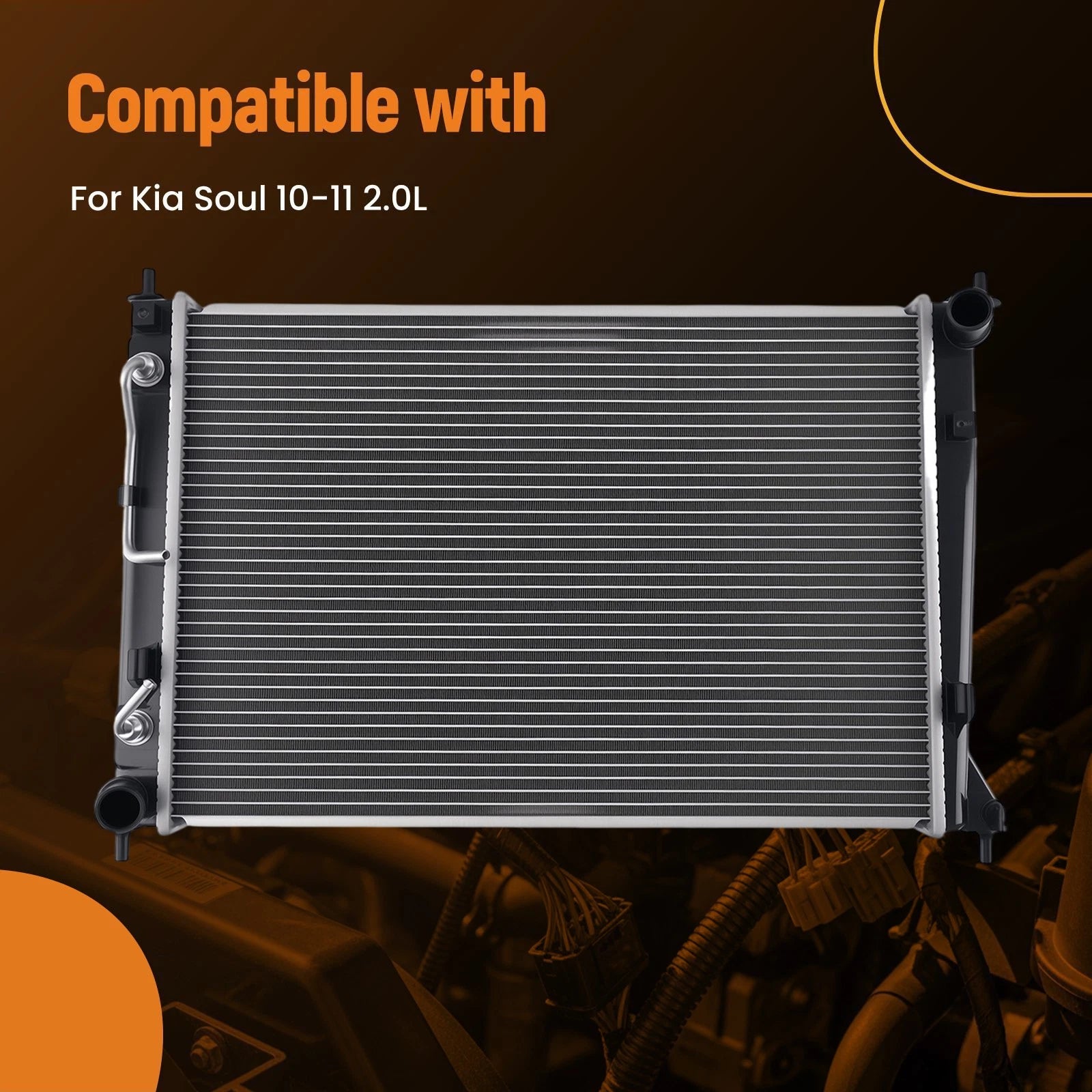 Cooling Radiator Assembly for Kia Soul (2010–2011) 2.0L 253102K100 CU13134