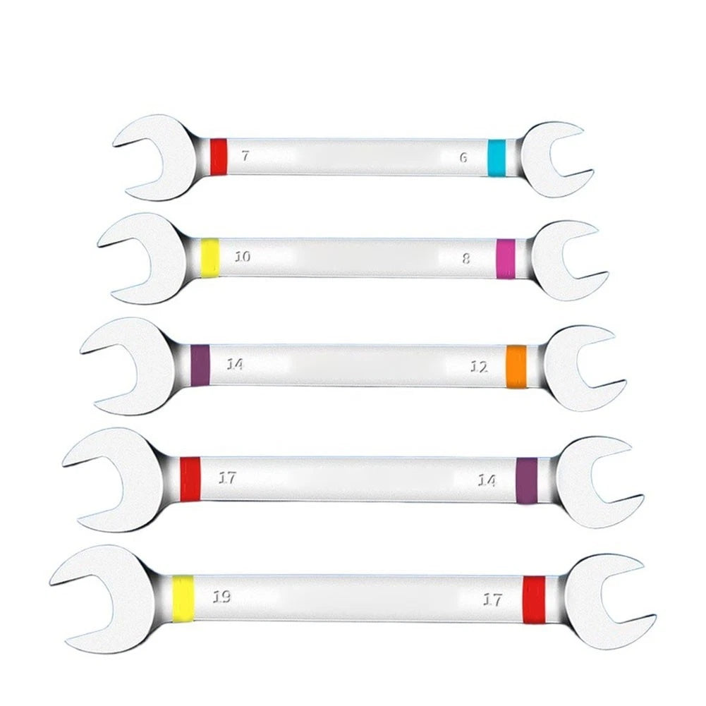 Set of 4 Open End Wrenches for Metric Sizes (6x7mm, 8x10mm, 9x11mm, 10x12mm, 11x13mm)