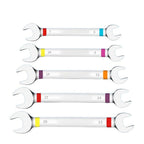 Set of 4 Open End Wrenches for Metric Sizes (6x7mm, 8x10mm, 9x11mm, 10x12mm, 11x13mm)