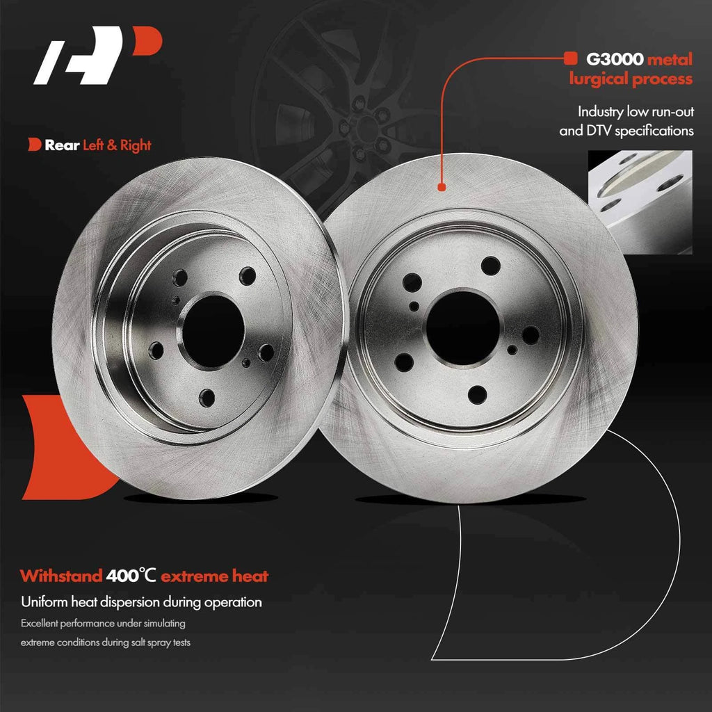 Ceramic Brake Pad & Rear Disc Rotor Set for Toyota Camry (2018–2021)