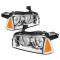 Headlight Lamps for Dodge Charger (2006–2010) Chrome Housing Clear Lens