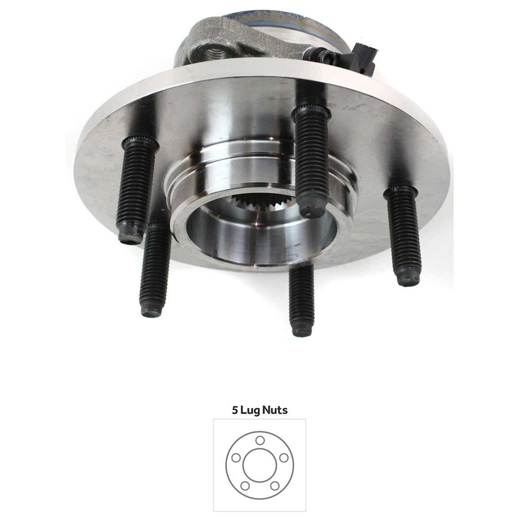 Wheel Hub for Ford Expedition (2000–2002) Front 5 Lug with Bearing/Sensor 4WD