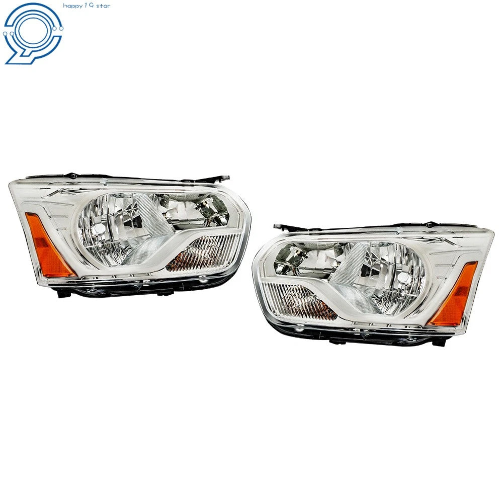Set of 2 Halogen Headlights for Ford Transit (2015-2021) Chrome Clear Lens